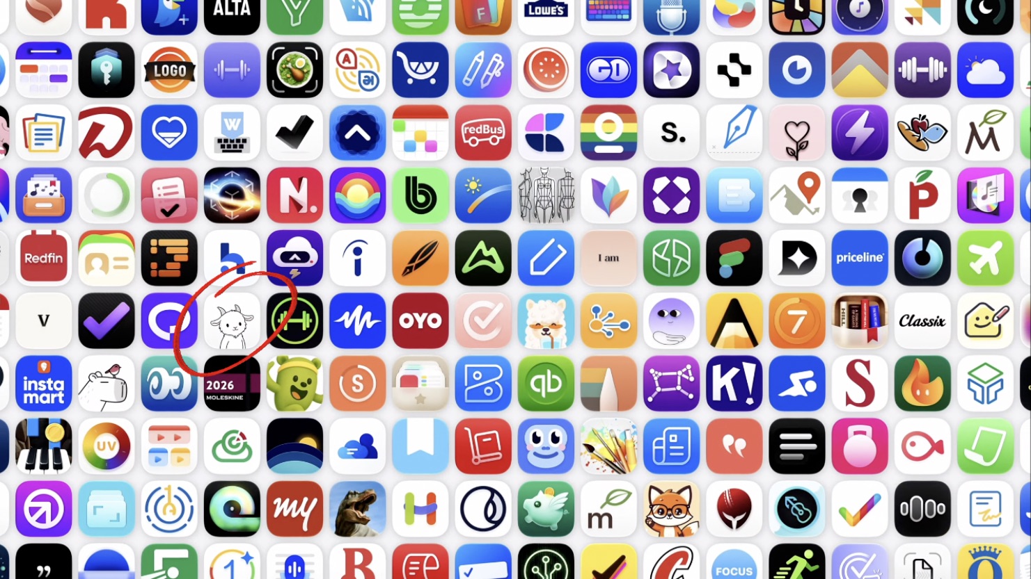 PackGoat app icon highlighted on screen during the Apple WWDC26 keynote